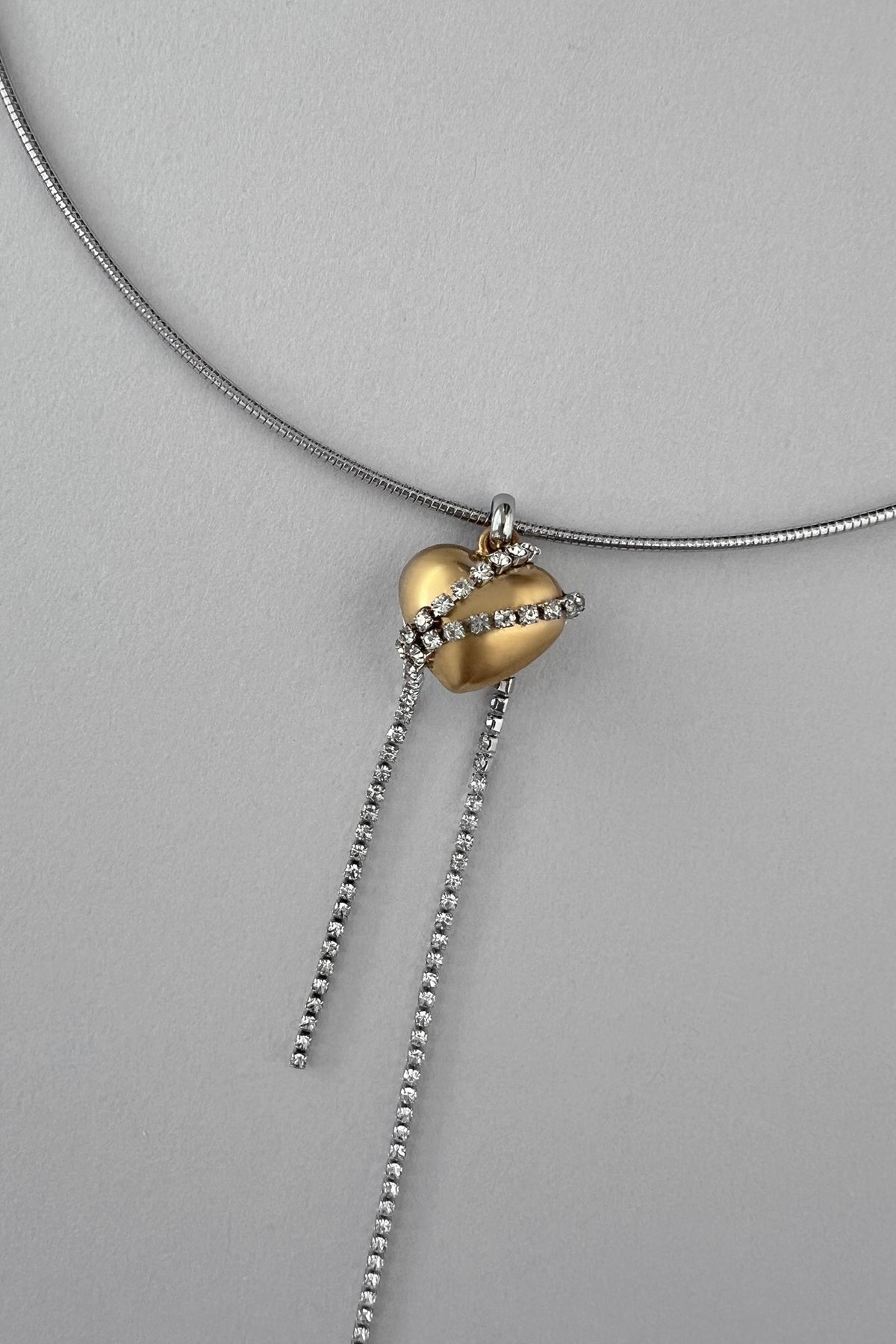 Moonlit Heartstrings Wire Necklace 【MWNL250104】