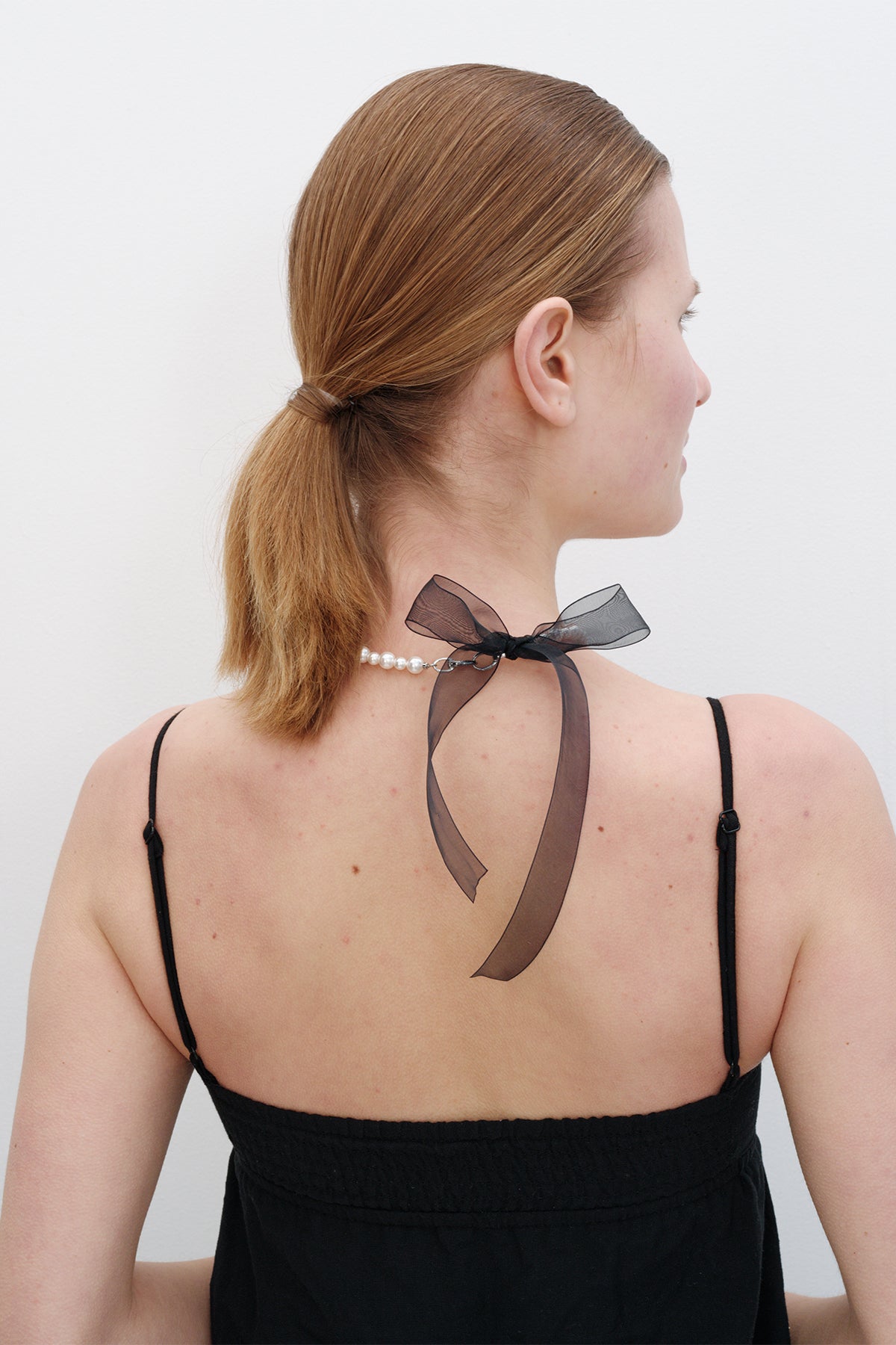 Pearl With Ribbon Necklace 【MWNL240203】