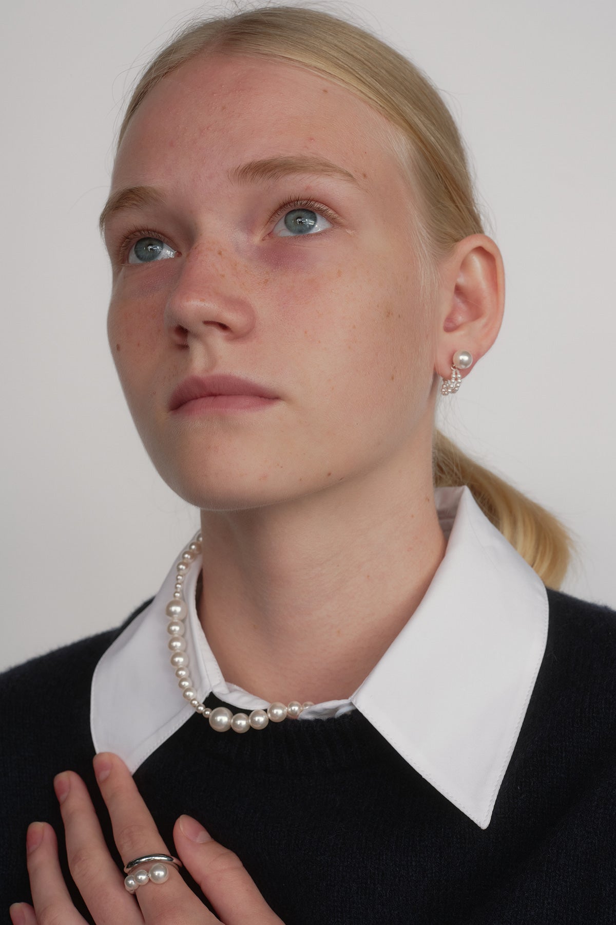 Moonlit Loops Pearl Earrings【MWER240607】