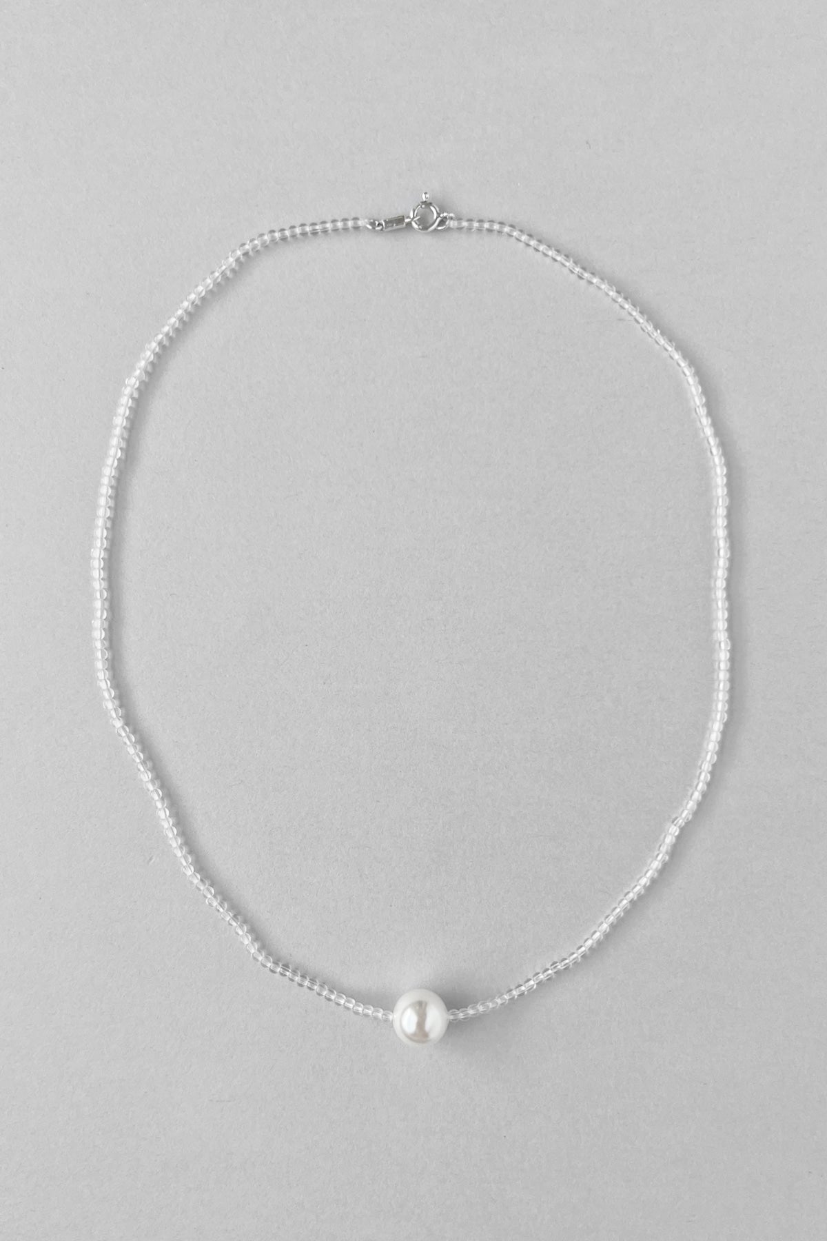 Clear Line Pearl Necklace【MWNL250502】