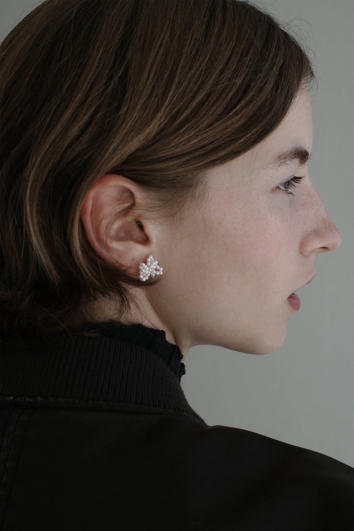 Tiny Pearl Pull Bow Earrings【MWER230609】