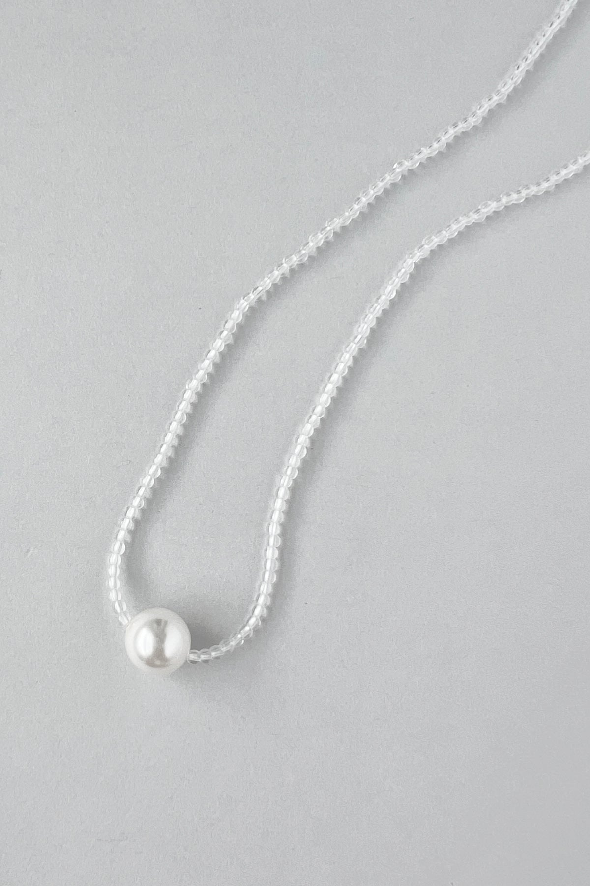 Clear Line Pearl Necklace【MWNL250502】