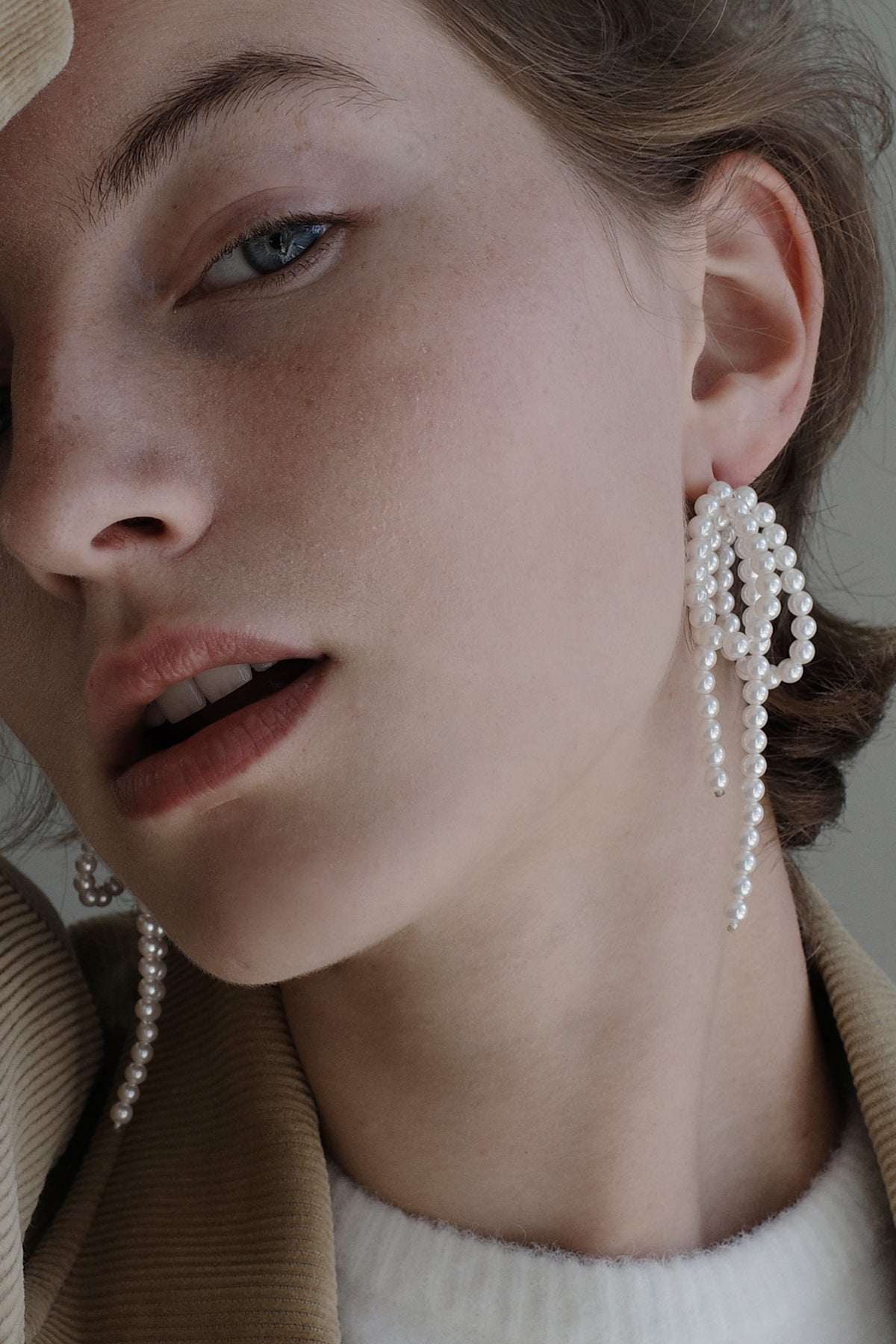 Pearl Bow Earrings【MWER230601】