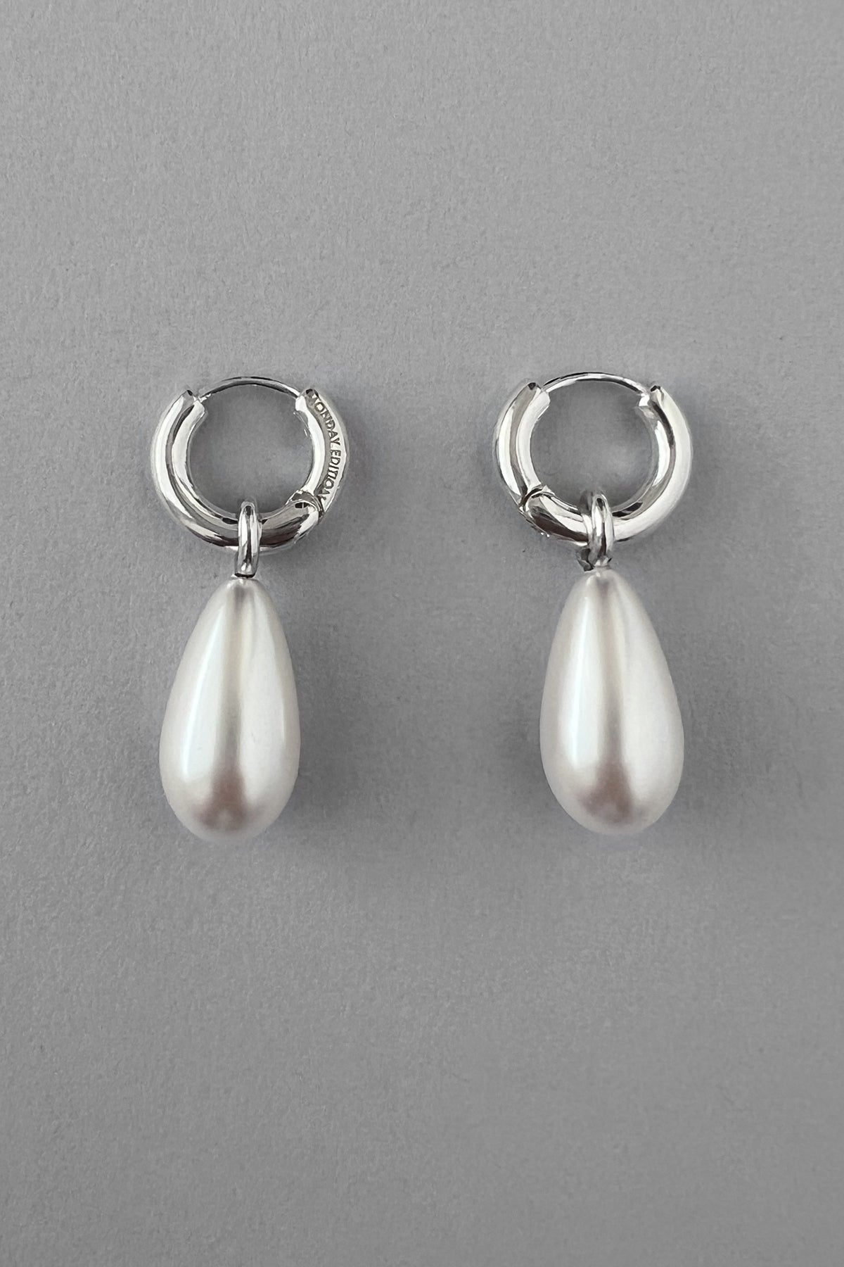 Teardrop Pearl Silver Earrings【MWER250103】