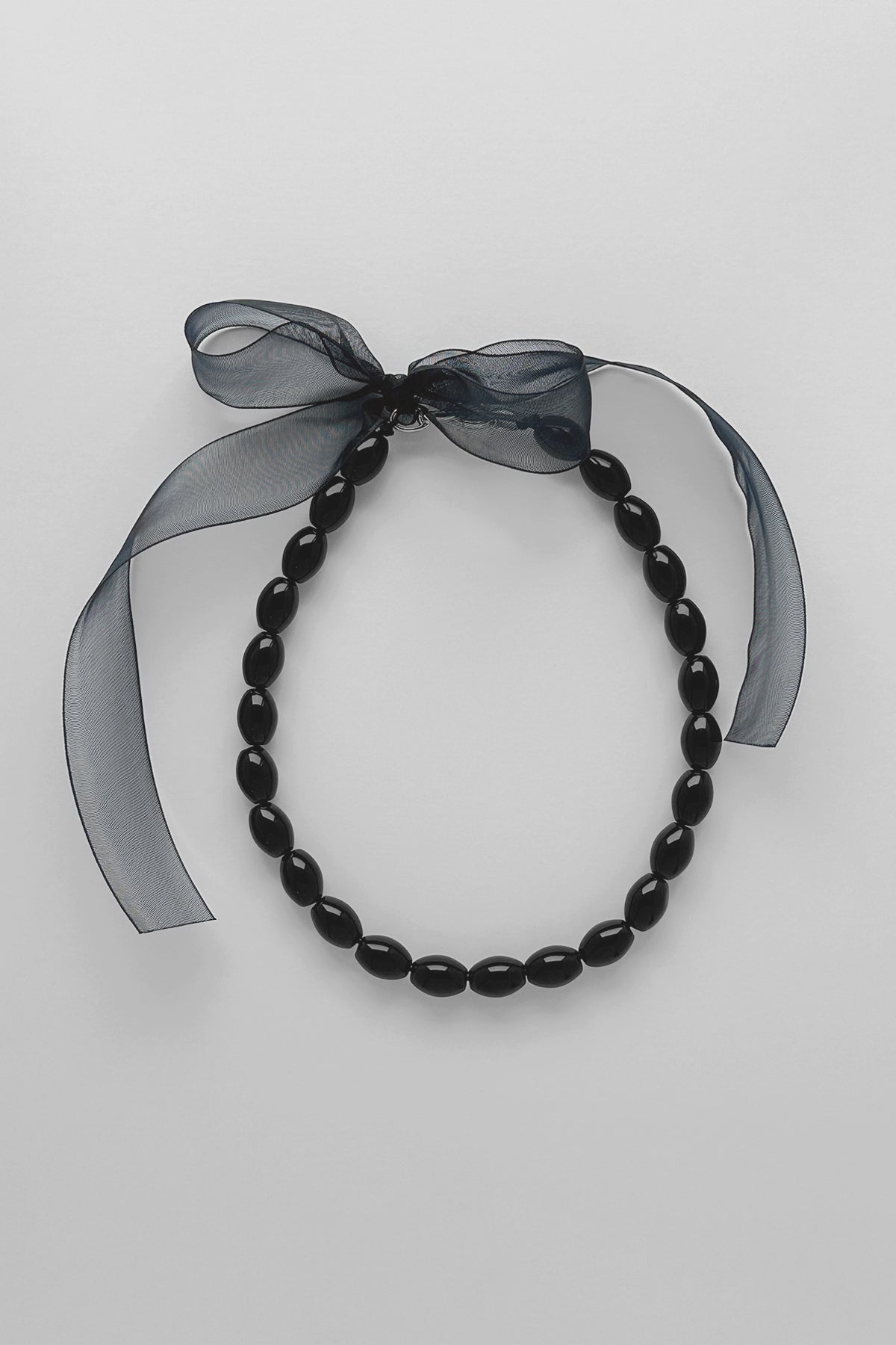 Onyx With Ribbon Necklace 【MWNL240205】