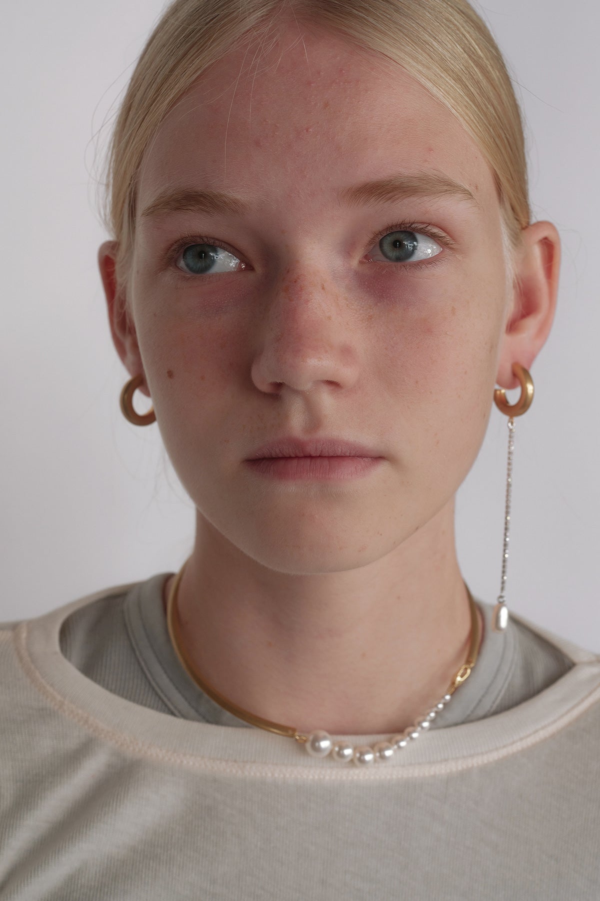 Teardrop Pearl Unbalanced Earrings【MWER240603】