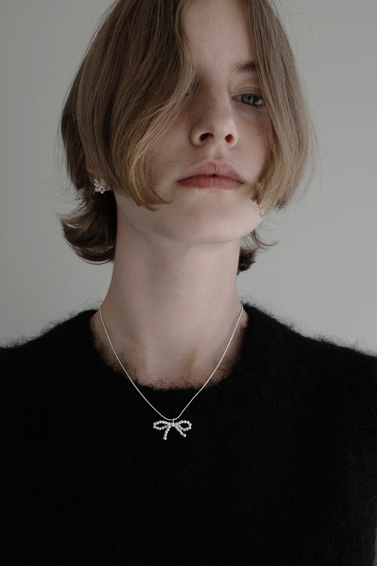 Tie a Pearl ribbon Necklace【MWNL230603】