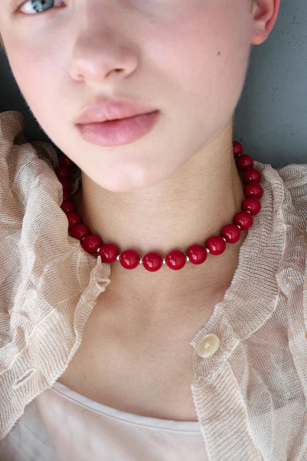 Red Berry 12mm Necklace【MWNL250506】