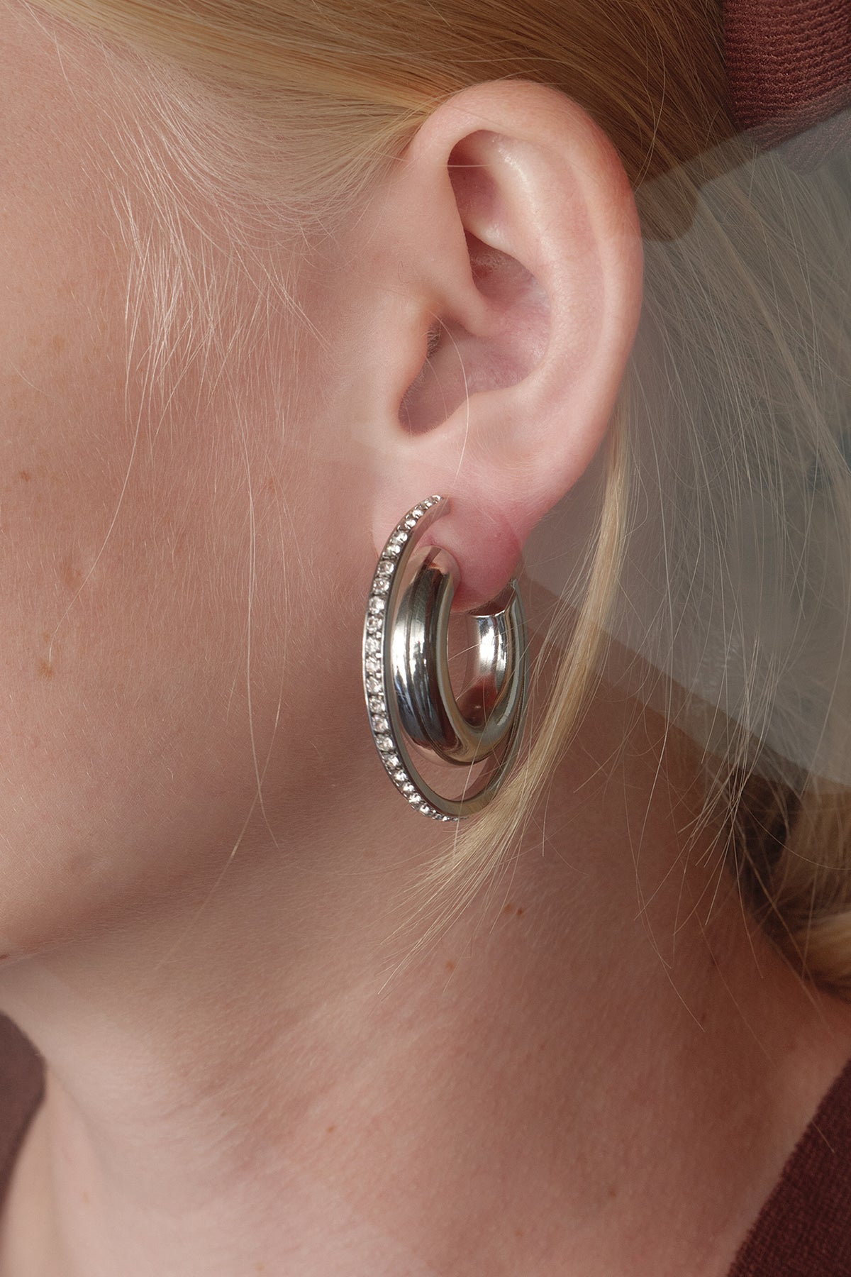 Crystalline Hoop Earrings - Large【MWER240604】