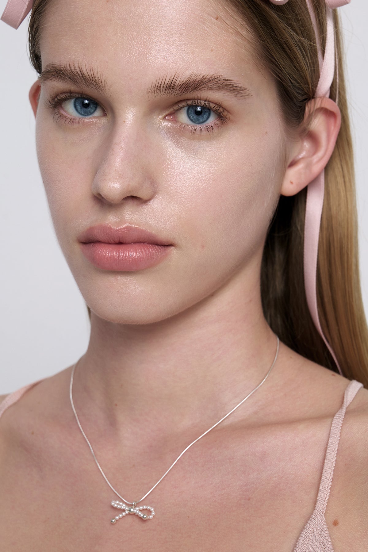 Tie a Pearl ribbon Necklace【MWNL230603】