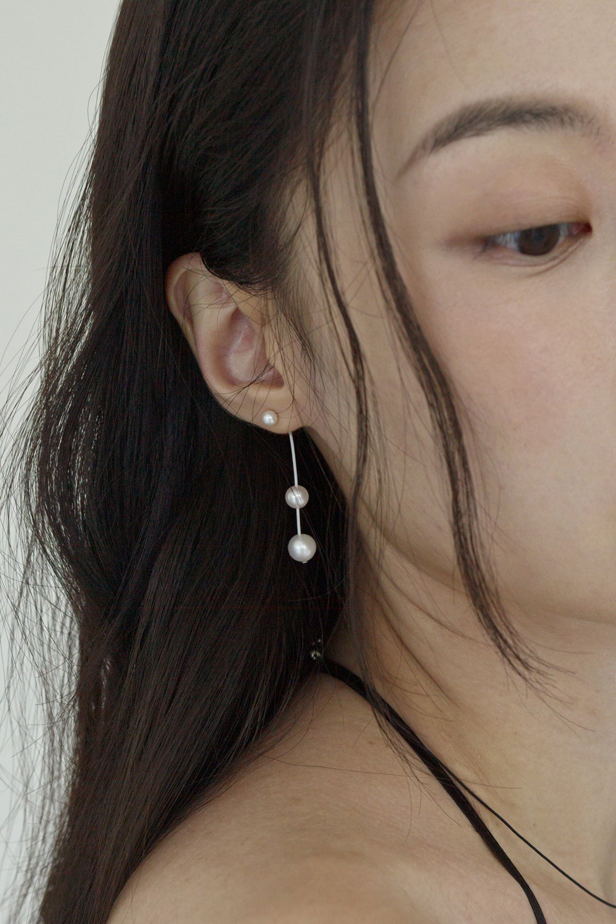[MJxME] Drop Pearl String Earrings【MWER250203】
